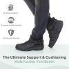 image:imageOrthofeet Mens Orthopedic Alamo Adjustable Strap Leather Walking SneakerBlack