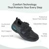 image:imageOrthofeet Mens Orthopedic Alamo Adjustable Strap Leather Walking SneakerBlack