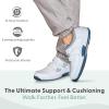 image:imageOrthofeet Mens Orthopedic Alamo Adjustable Strap Leather Walking SneakerWhite