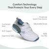 image:imageOrthofeet Mens Orthopedic Alamo Adjustable Strap Leather Walking SneakerWhite