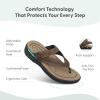 image:imageOrthofeet Mens Orthopedic Eldorado Adjustable Leather Thong SandalBrown