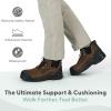 image:imageOrthofeet Mens Orthopedic Graphite HandsFree Waterproof Slip Resistant Work BootBrown
