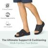 image:imageOrthofeet Mens Orthopedic Leather Sarasota Slide SandalsBlack