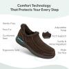 image:imageOrthofeet Mens Orthopedic Vito HandsFree WaterRepellent Faux Fur Lined SlipperChocolate