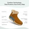 image:imageOrthofeet Womens Orthopedic Bliss HandsFree Faux Fur Lined Suede BootCamel