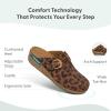 image:imageOrthofeet Womens Orthopedic Casey Adjustable Water Repellent Suede ClogLeopard