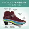 image:imageOrthofeet Womens Orthopedic Emma Heeled Leather Bootie with ZipperCherry