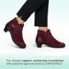 image:imageOrthofeet Womens Orthopedic Emma Heeled Leather Bootie with ZipperCherry