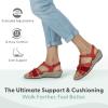 image:imageOrthofeet Womens Orthopedic Hope Adjustable Gladiator Wedge SandalRed