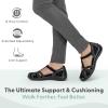 image:imageOrthofeet Womens Orthopedic Juno Adjustable Suede amp Leather Mary JaneBlack