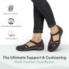 image:imageOrthofeet Womens Orthopedic Juno Adjustable Suede amp Leather Mary JaneChocolate