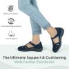 image:imageOrthofeet Womens Orthopedic Juno Adjustable Suede amp Leather Mary JaneNavy