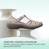 image:imageOrthofeet Womens Orthopedic Juno Adjustable Suede amp Leather Mary JanePewter
