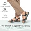 image:imageOrthofeet Womens Orthopedic Paloma Adjustable Leather SandalBlack