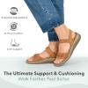 image:imageOrthofeet Womens Orthopedic Paloma Adjustable Leather SandalCamel