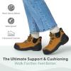 image:imageOrthofeet Womens Orthopedic Quartz HandsFree Waterproof Safety Work BootWheat
