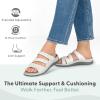 image:imageOrthofeet Womens Orthopedic Sahara Adjustable ThreeStrap Slide SandalBone