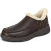 image:imageOrthofeet Mens Orthopedic Vito HandsFree WaterRepellent Faux Fur Lined SlipperBrown