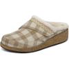 image:imageOrthofeet Womens Orthopedic Clara Adjustable Faux Fur Lined Wedge SlipperOatmeal