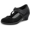 image:imageOrthofeet Womens Orthopedic Ella Adjustable Water Repellent Mary Jane HeelBlack