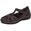 image:imageOrthofeet Womens Orthopedic Juno Adjustable Suede amp Leather Mary JaneChocolate