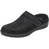 image:imageOrthofeet Womens Orthopedic Louise Adjustable Stretch Clog SlipperBlack