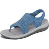 image:imageOrthofeet Womens Orthopedic Lyra Adjustable Stretch ToePost SandalBlue