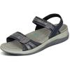 image:imageOrthofeet Womens Orthopedic Paloma Adjustable Leather SandalBlack