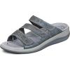 image:imageOrthofeet Womens Orthopedic Sahara Adjustable ThreeStrap Slide SandalGrey