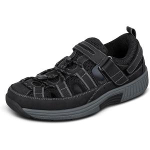 image:imageOrthofeet Mens Orthopedic Clearwater Adjustable Fisherman SandalBlack