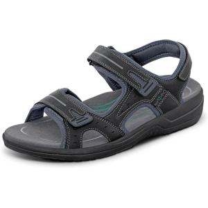 image:imageOrthofeet Mens Orthopedic Gemini Adjustable Leather SandalBlack
