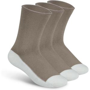 image:imageOrthofeet NonBinding NonConstrictive Circulation Seam Free Casual Dress Socks 3 PackBrown