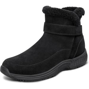 image:imageOrthofeet Womens Orthopedic Bliss HandsFree Faux Fur Lined Suede BootBlack