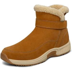 image:imageOrthofeet Womens Orthopedic Bliss HandsFree Faux Fur Lined Suede BootCamel