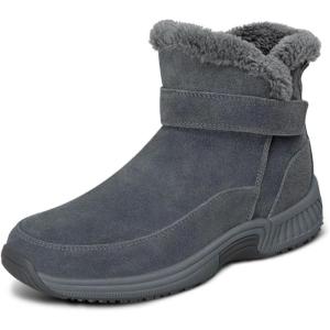 image:imageOrthofeet Womens Orthopedic Bliss HandsFree Faux Fur Lined Suede BootGrey