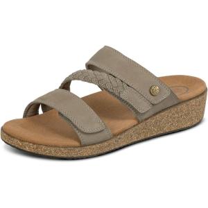 image:imageOrthofeet Womens Orthopedic Carrie Adjustable Leather Wedge SandalMocha
