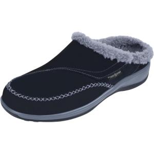 image:imageOrthofeet Womens Orthopedic Charlotte Adjustable Faux Fur Lined SlipperBlack