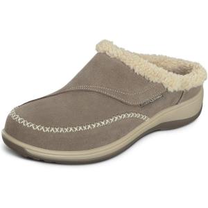 image:imageOrthofeet Womens Orthopedic Charlotte Adjustable Faux Fur Lined SlipperTaupe