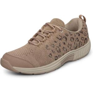 image:imageOrthofeet Womens Orthopedic Coral Stretch Knit Walking SneakerBeige Leopard