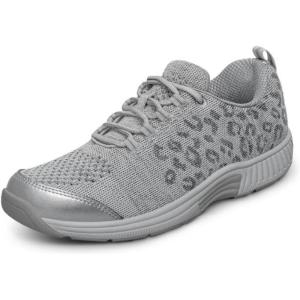 image:imageOrthofeet Womens Orthopedic Coral Stretch Knit Walking SneakerGray Leopard