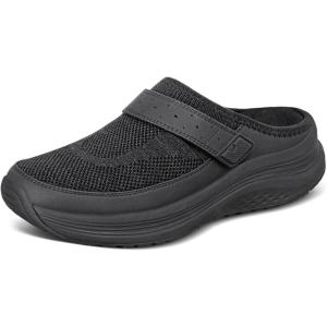 image:imageOrthofeet Womens Orthopedic Iris Water Repellent SlipOn Stretch ClogBlack