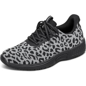 image:imageOrthofeet Womens Orthopedic Kita HandsFree WaterRepellent SlipOn SneakerSnow Leopard
