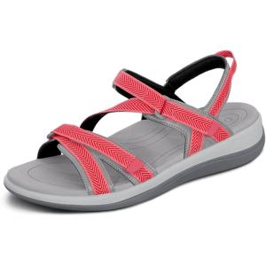 image:imageOrthofeet Womens Orthopedic Lake Adjustable WaterFriendly SandalRed