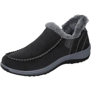 image:imageOrthofeet Womens Orthopedic Lorin HandsFree Faux FurLined SlipperBlack