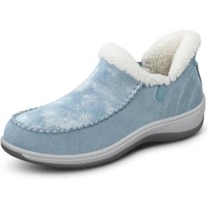 image:imageOrthofeet Womens Orthopedic Lorin HandsFree Faux FurLined SlipperBlue Shim
