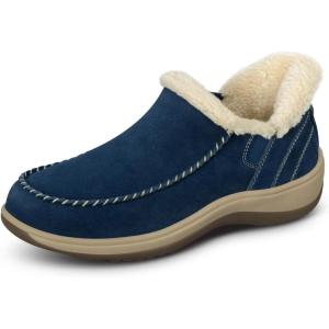 image:imageOrthofeet Womens Orthopedic Lorin HandsFree Faux FurLined SlipperSapphire