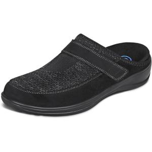 image:imageOrthofeet Womens Orthopedic Louise Adjustable Stretch Clog SlipperBlack