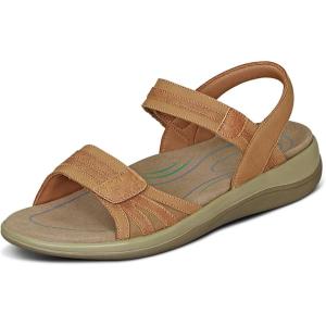 image:imageOrthofeet Womens Orthopedic Paloma Adjustable Leather SandalCamel