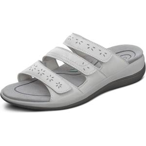 image:imageOrthofeet Womens Orthopedic Sahara Adjustable ThreeStrap Slide SandalBone