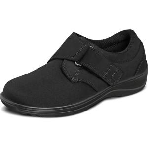 image:imageOrthofeet Womens Orthopedic Wichita Adjustable Stretch Fabric Casual ShoeBlack